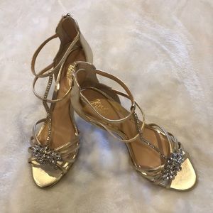 Jewel Badgley Mischka HAZEL GOLDMET SIZE 8.5